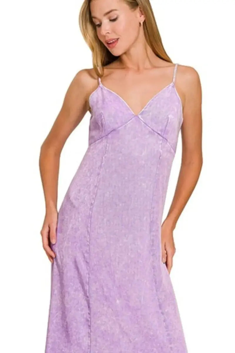 Zenana Tencel Mineral Washed Maxi Dress for Effortless Style - Love Salve